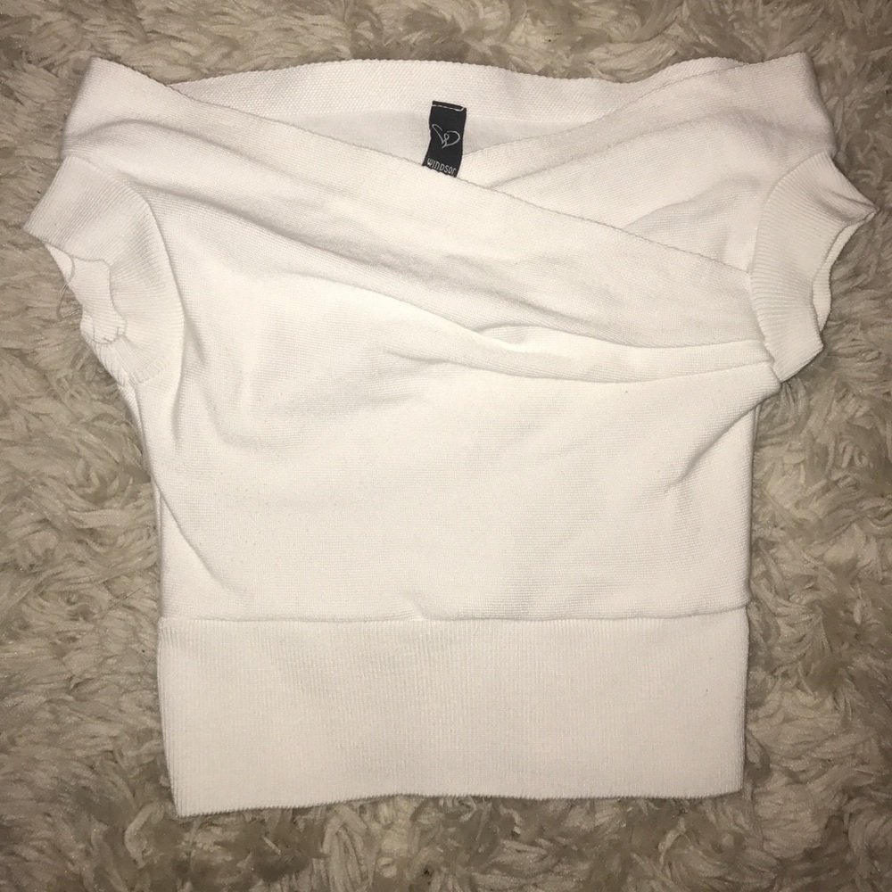 White cropped top